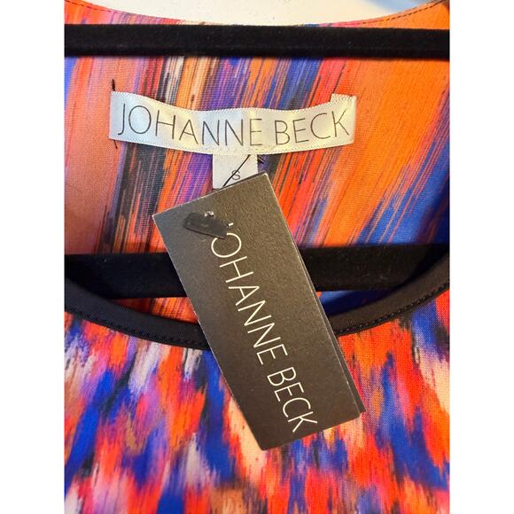 Johanne Beck Abstract Brustroke Print Cropped Jacket Top Small Made in USA - Picture 6 of 6